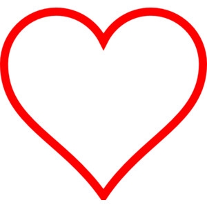 300x300 Red Heart Outline Clip Art