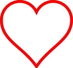 300x279 Red Heart Outline Clip Art