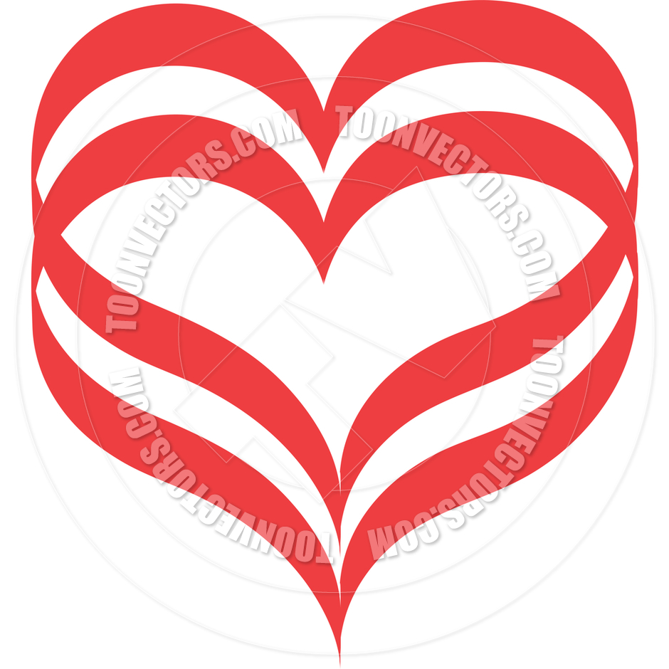 940x940 Cartoon Double Hearts Vector Illustration By Clip Art Guy Toon