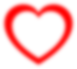 299x270 Fuzzy Red Heart Outline Clip Art