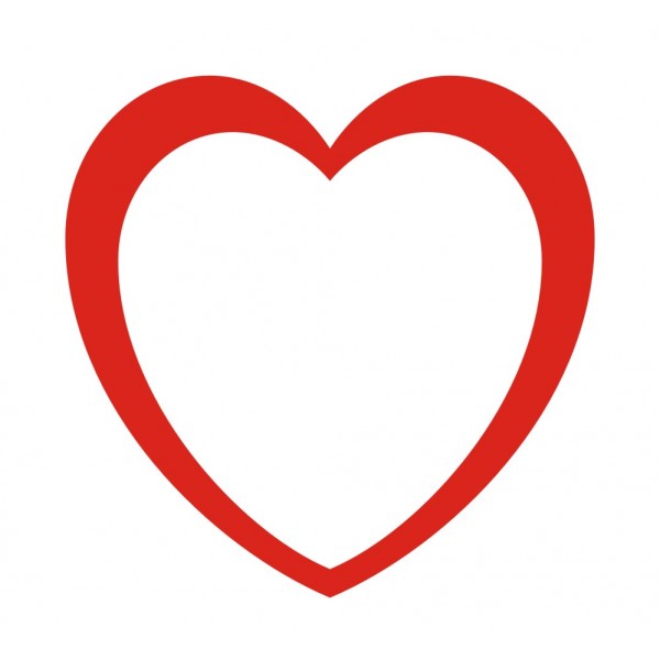 600x600 Outline Heart Shape Clip Art