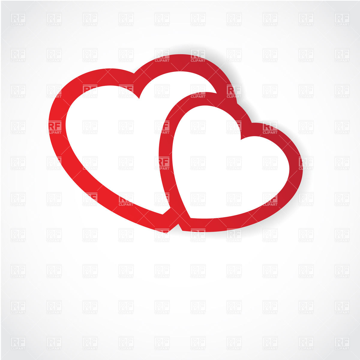 1200x1200 Two Hearts Outline Clipart
