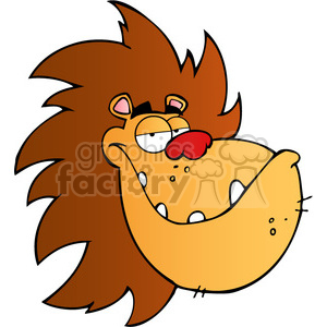 300x300 Royalty Free 5067 Lion Head Cartoon Character Royalty Free Rf