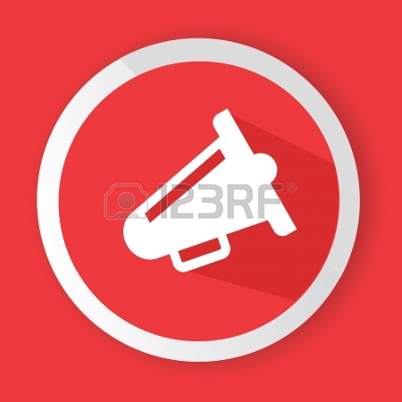 450x450 Red And Black Poster With Megaphone And Lightning Royalty Free