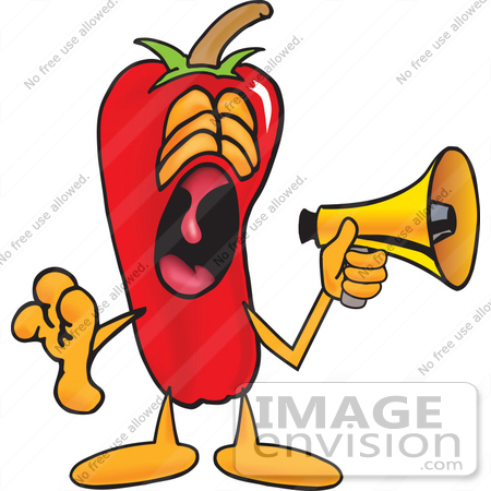 450x450 Clip Art Graphic Of A Red Chilli Pepper Cartoon Character