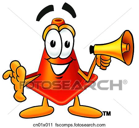 450x415 Clipart Of Construction Safety Cone With Megaphone Cn01x011