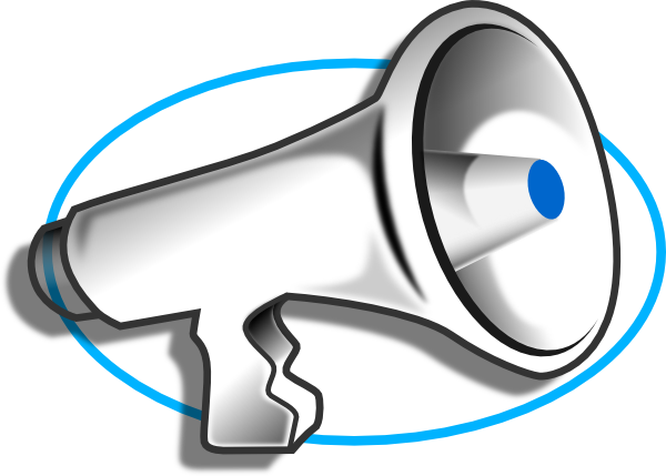 600x429 Free Blue Megaphone Clipart Image