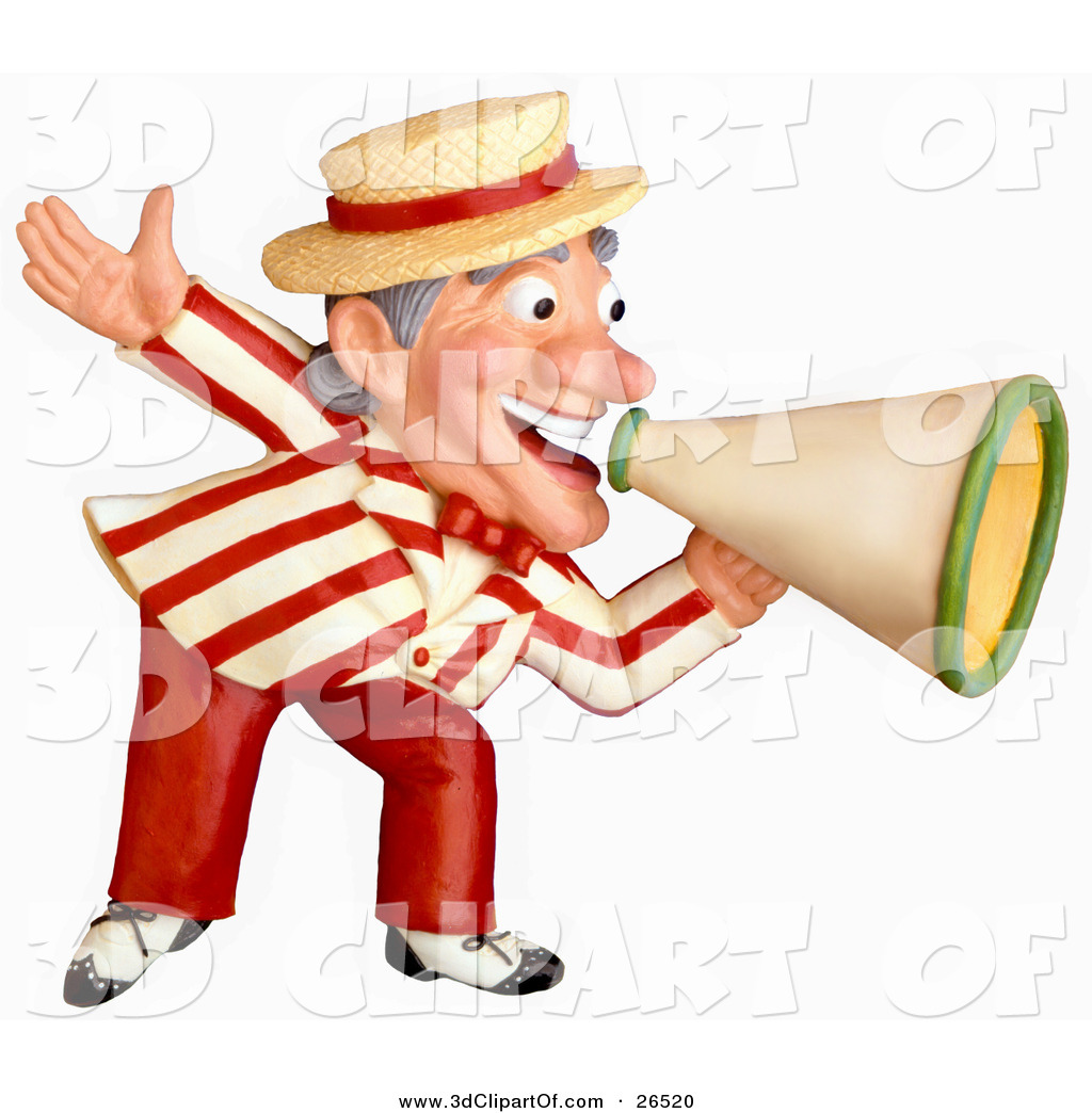 1024x1044 Announcement Clipart 3d Clip Art Of A 3d Caucasian Carnival Barker