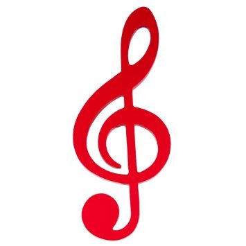 355x355 Grocery Tote Music Note Red