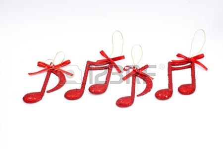 450x301 Music In Winter, Music Concept With Red Music Note On A Snow Stock