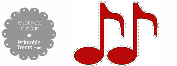 610x229 Printable Red Music Note Cut Outs Printable