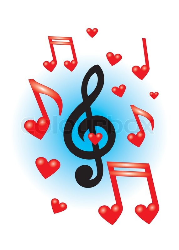 571x800 Red Lovely Music Notes On The White Background Stock Vector