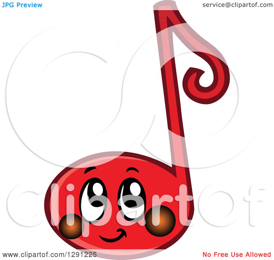1080x1024 Clipart Of A Happy Cartoon Red Music Note Character