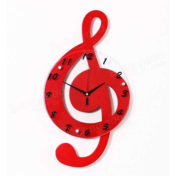600x600 Musical Note Wooden Decorative Wall Clock
