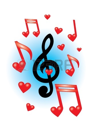 321x450 Red Lovely Music Notes On The White Background Royalty Free