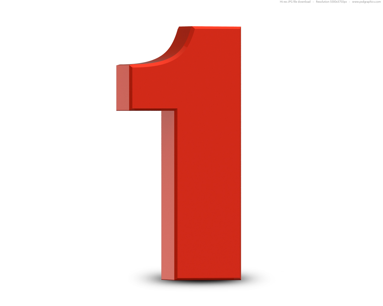 1280x1024 Red Number 1 Clipart