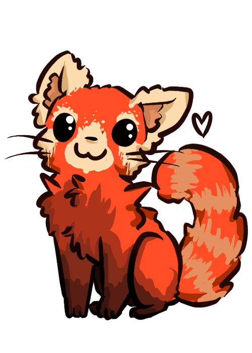 500x700 Drawn Red Panda Transparent
