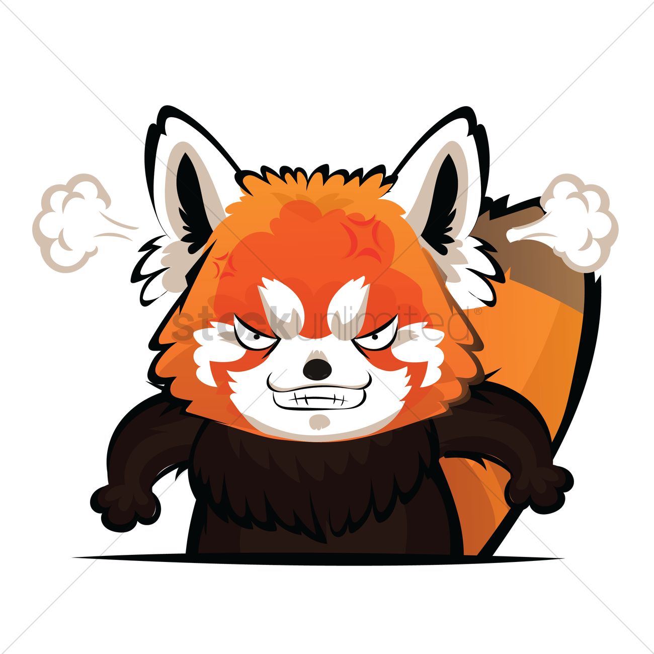 1300x1300 Cartoon Red Panda Feeling Angry Vector Image