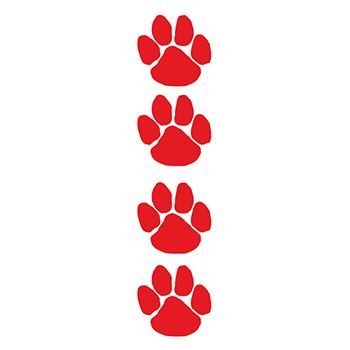 350x350 Glitter Red Paw Print Temporary Tattoo For Fundraising