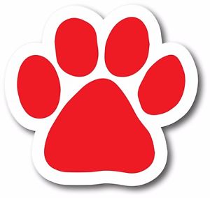 300x284 Paw Print Magnet Red Decal Without Words For Car Truck Suv