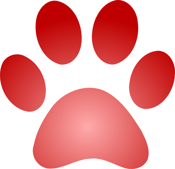 600x578 Red Paw Print Clip Art N12 Free Image
