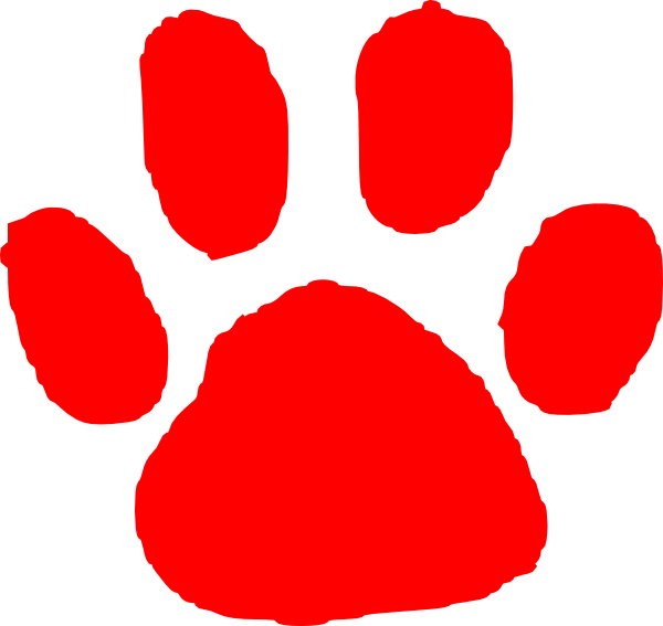600x567 Red Paw Print Clip Art