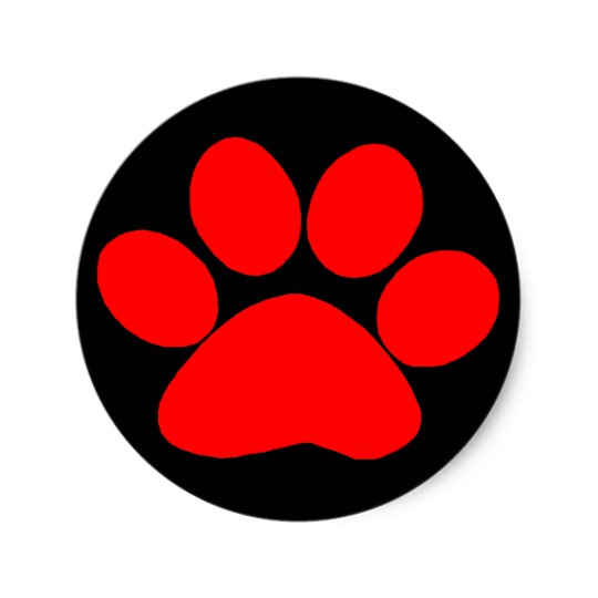 540x540 Red Paw Print Stickers