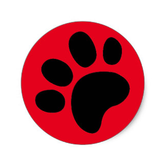 324x324 Red Paw Print Stickers Zazzle