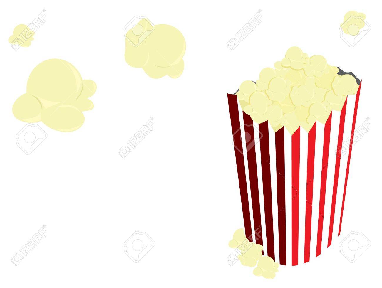 1300x981 Popcorn In Red And White Striped Back And Flying Out Of It