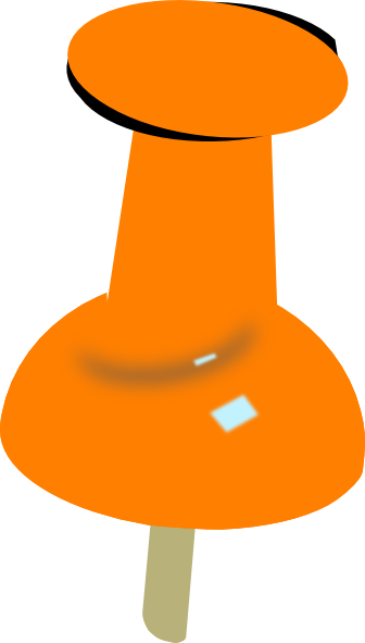 336x591 Orange Push Pin Clip Art