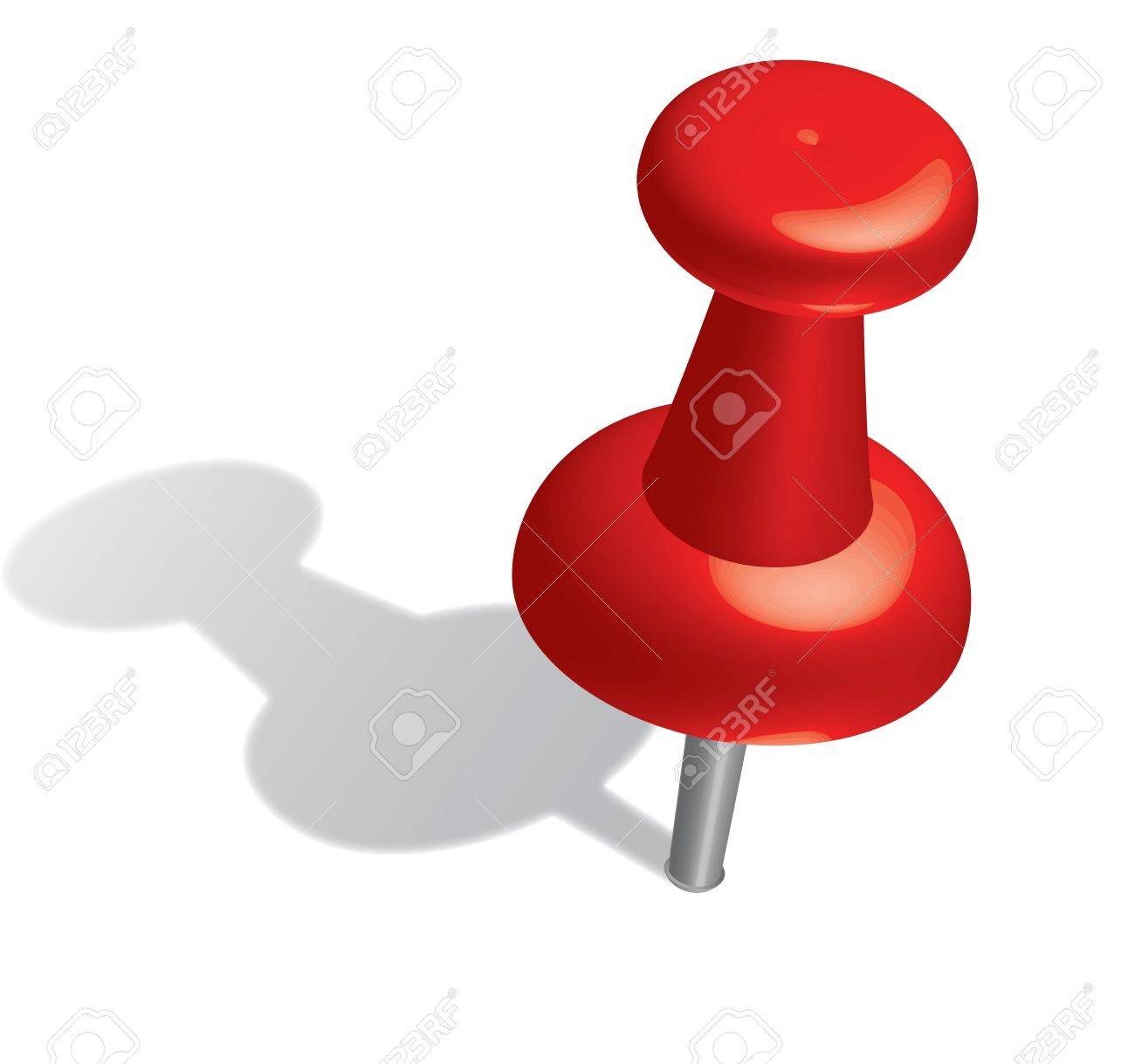 1300x1219 3d Red Push Pin. Royalty Free Cliparts, Vectors, And Stock
