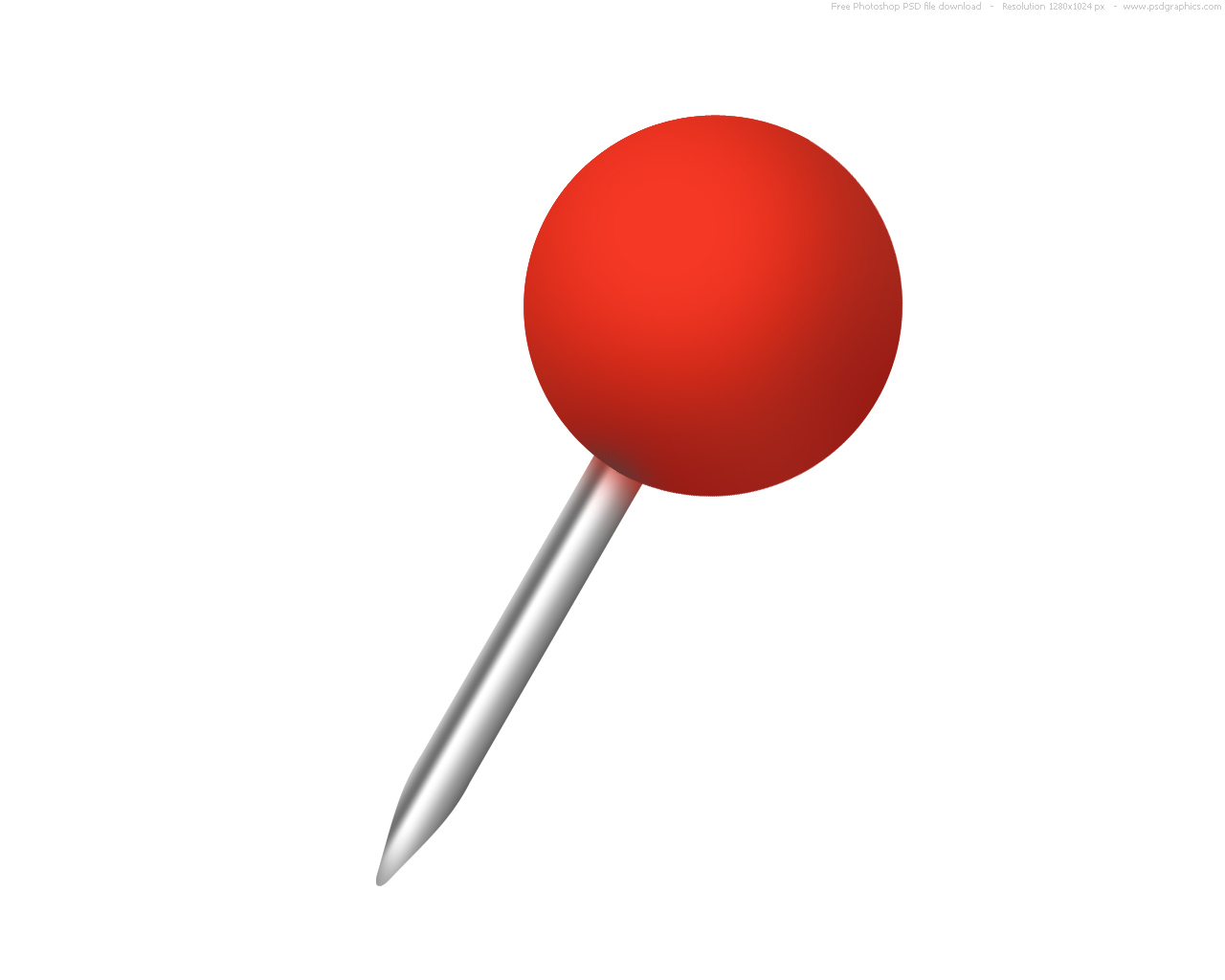 1280x1024 Rounded Red Push Pin Clipart