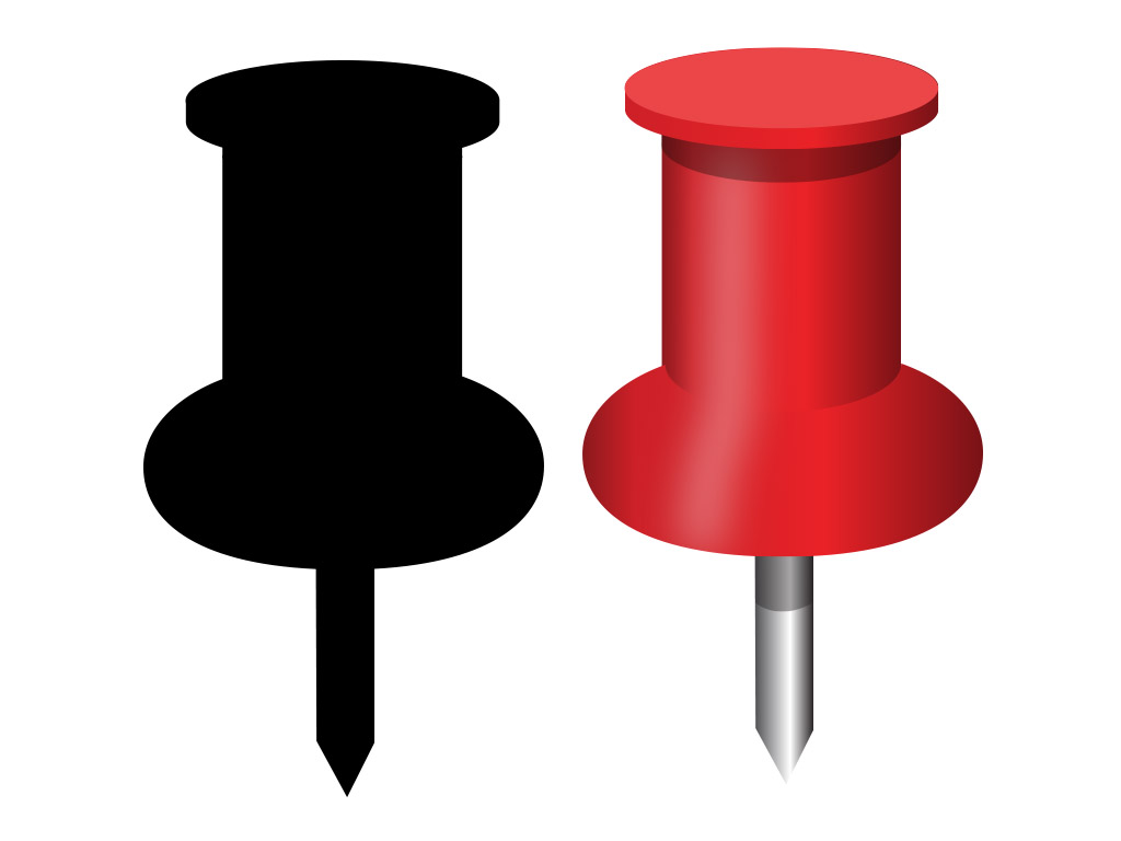 1024x768 Vector Push Pins Clipart 2