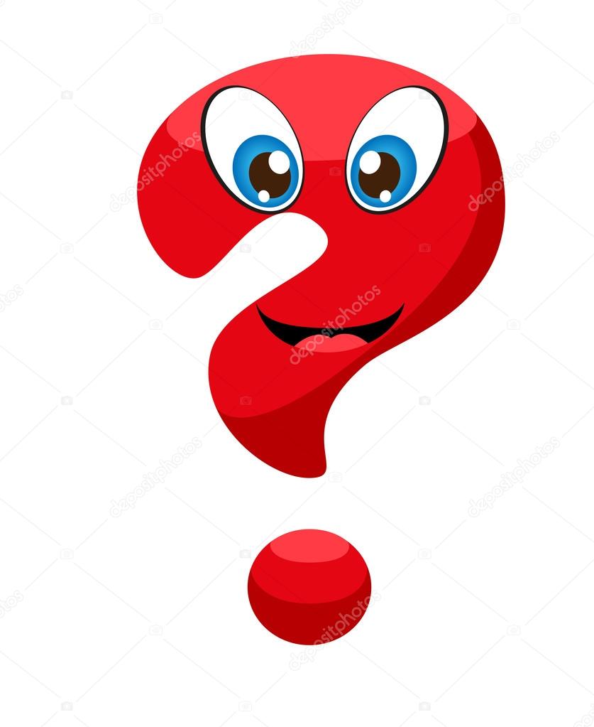 837x1023 Cute Red Question Mark With Eyes And A Smile. Stock Vector