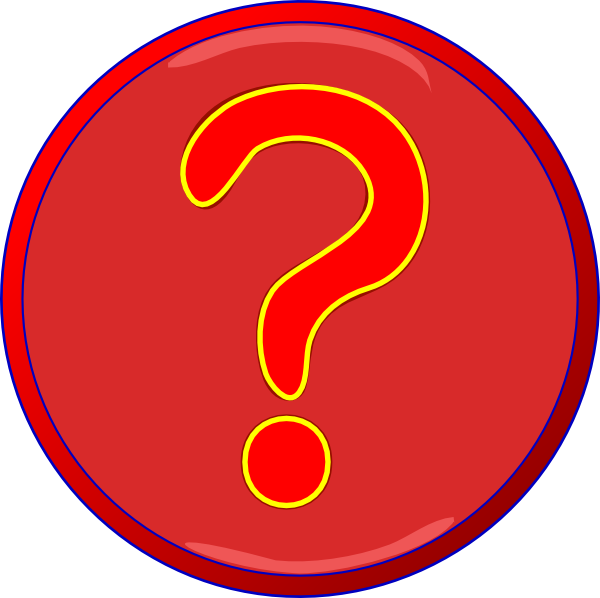 600x598 Red Question Mark Inside Darker Red Circle, Blue Border Png, Svg