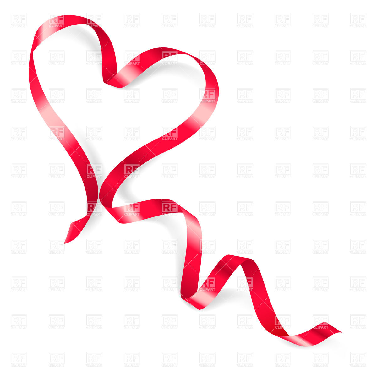 1200x1200 Heart Made Of Red Ribbon On White Background Royalty Free Vector