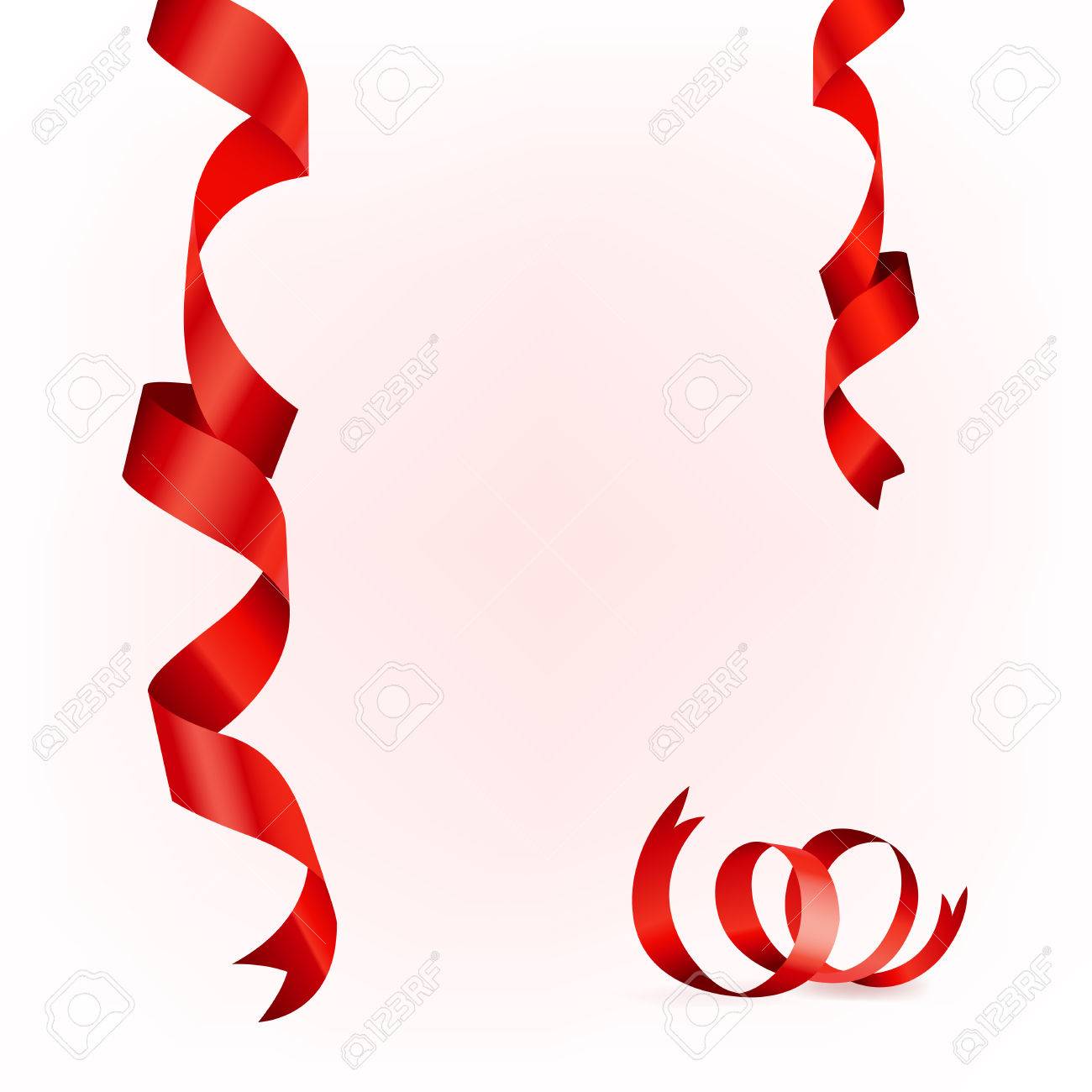 1300x1300 Vector Illustration Of Curled Red Ribbon For Multiple Purposes