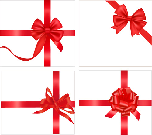 500x442 Gift Card With Red Ribbons Design Vector Free Vector