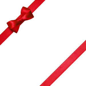300x300 Red Ribbon Bow On White Background Royalty Free Stock Image