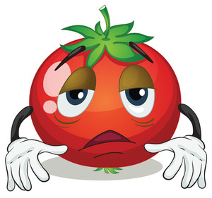 300x281 Sad Face On Tomato Illustration Royalty Free Stock Image