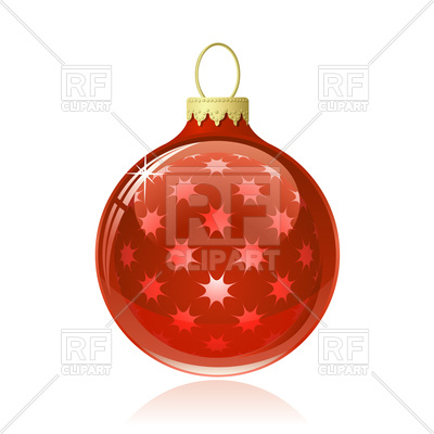 400x400 Red Christmas Ball. Christmas Bauble With Star Shapes