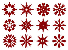 219x160 Snowflake Clipart Dark Red