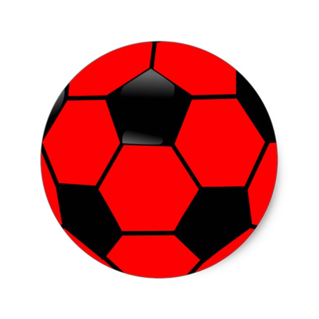 630x630 Red Soccer Ball Classic Round Sticker
