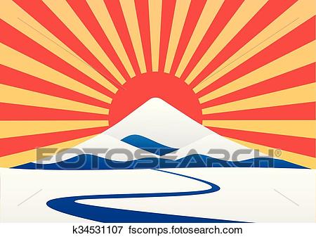 450x337 Clip Art Of Winter Landscape Of Blue Ice Mountain With Snow Like