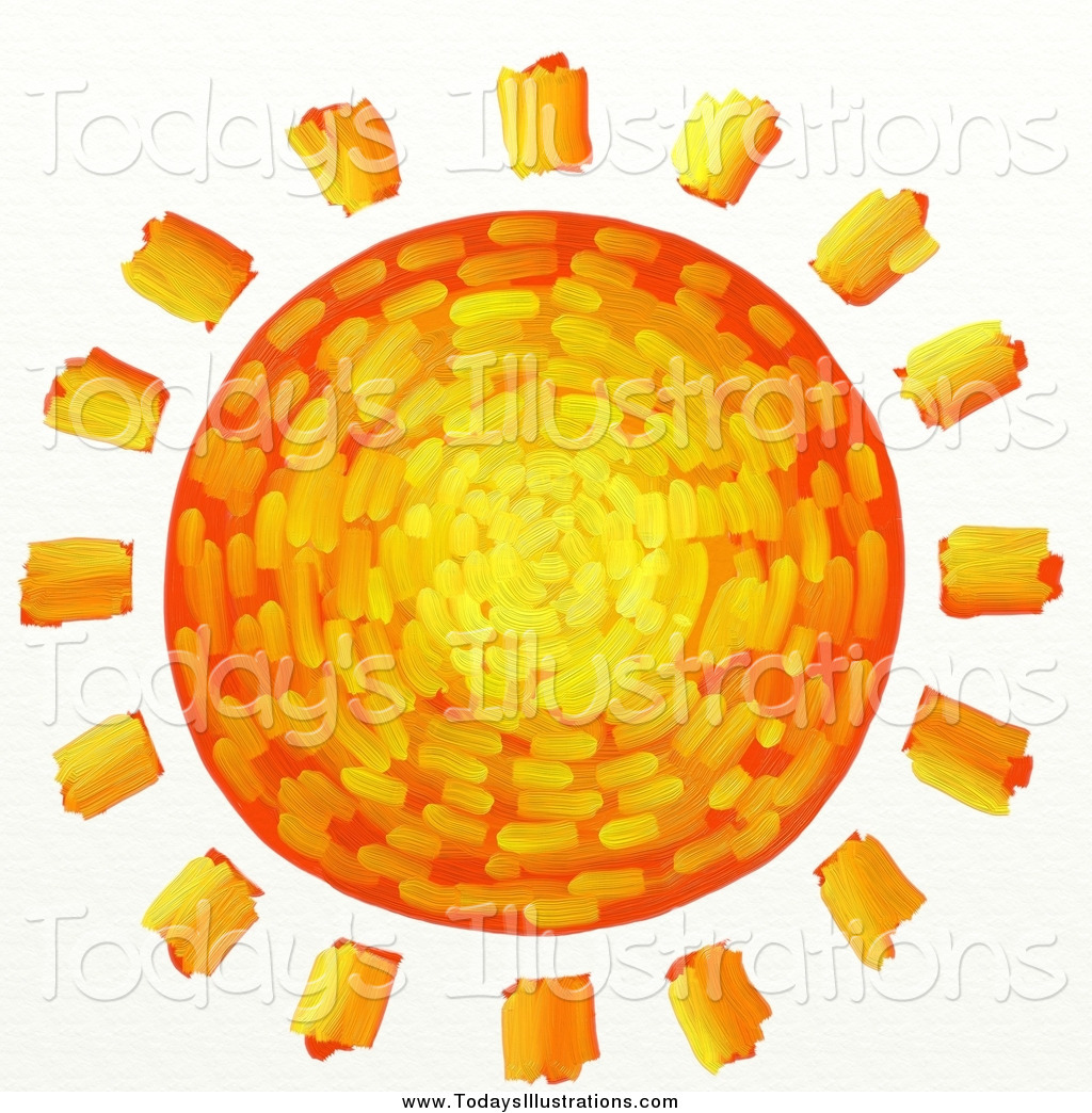 1024x1044 Clipart Of A Artistic Creative Orange, Yellow And Red Sun By