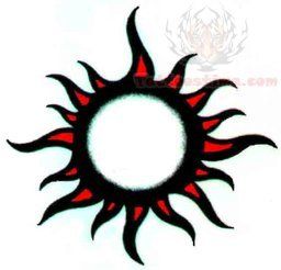 256x246 27 Best Red Sun Tattoo Designs Images Drawings