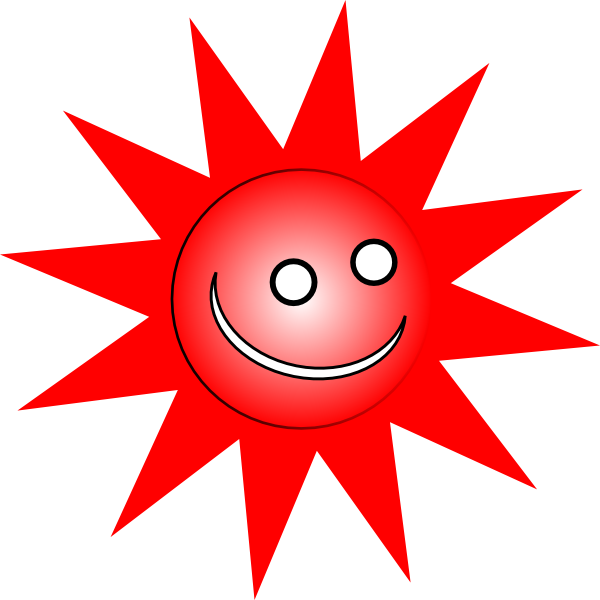 600x600 Smiley Red Sun Clip Art