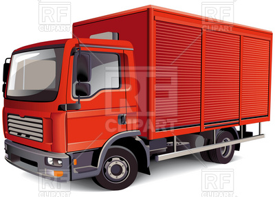 400x287 Red Delivery Truck Royalty Free Vector Clip Art Image