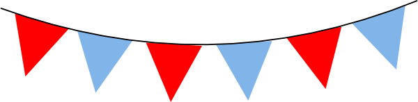 600x147 Bunting Clipart Red And Blue