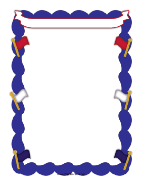 281x364 This Flag Border Includes A Big White Banner, As Well As Several